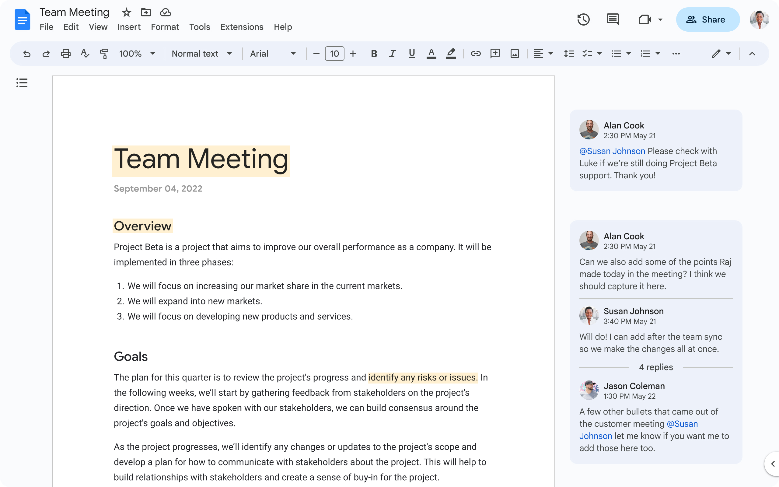 An image showing Google Tasks
