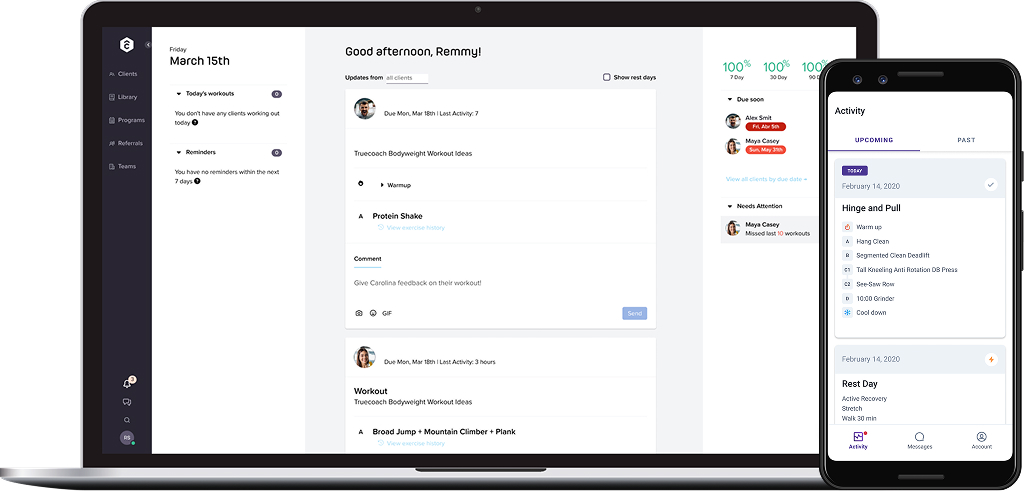 TrueCoach as a CRM software