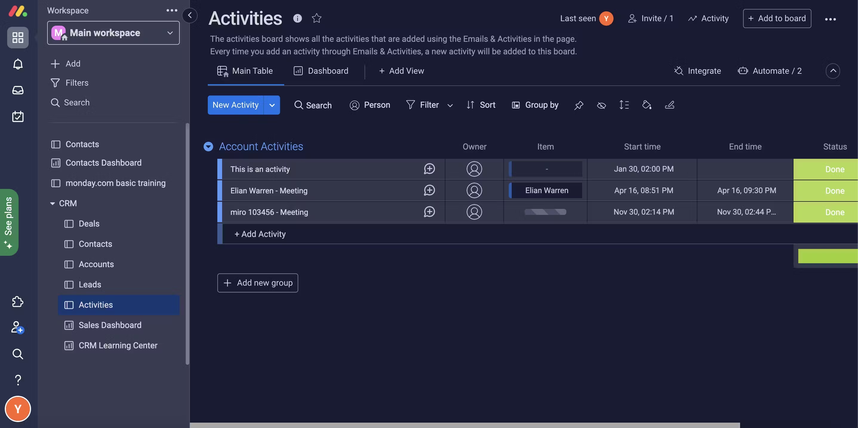 Customizable and visual collaboration in Monday Sales CRM