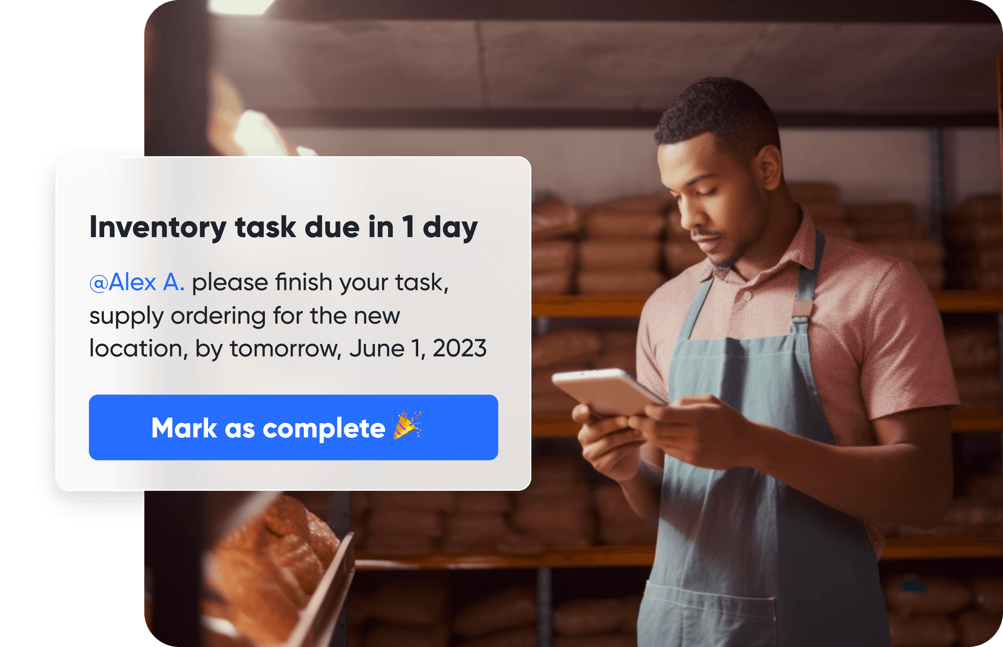 One inventory work at a restaurant is checking through supplies to ensure the costs and items in stock are on track.