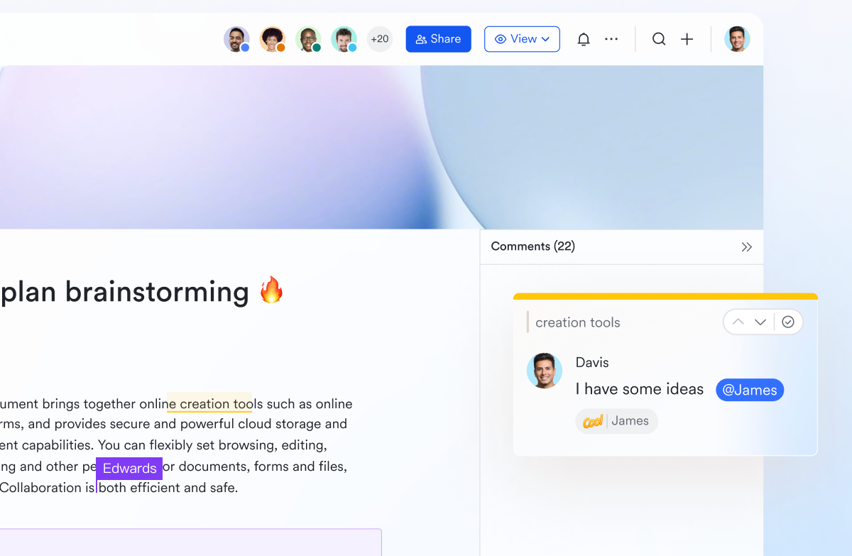 Lark Docs supports dynamic planning and rapid adjustments
