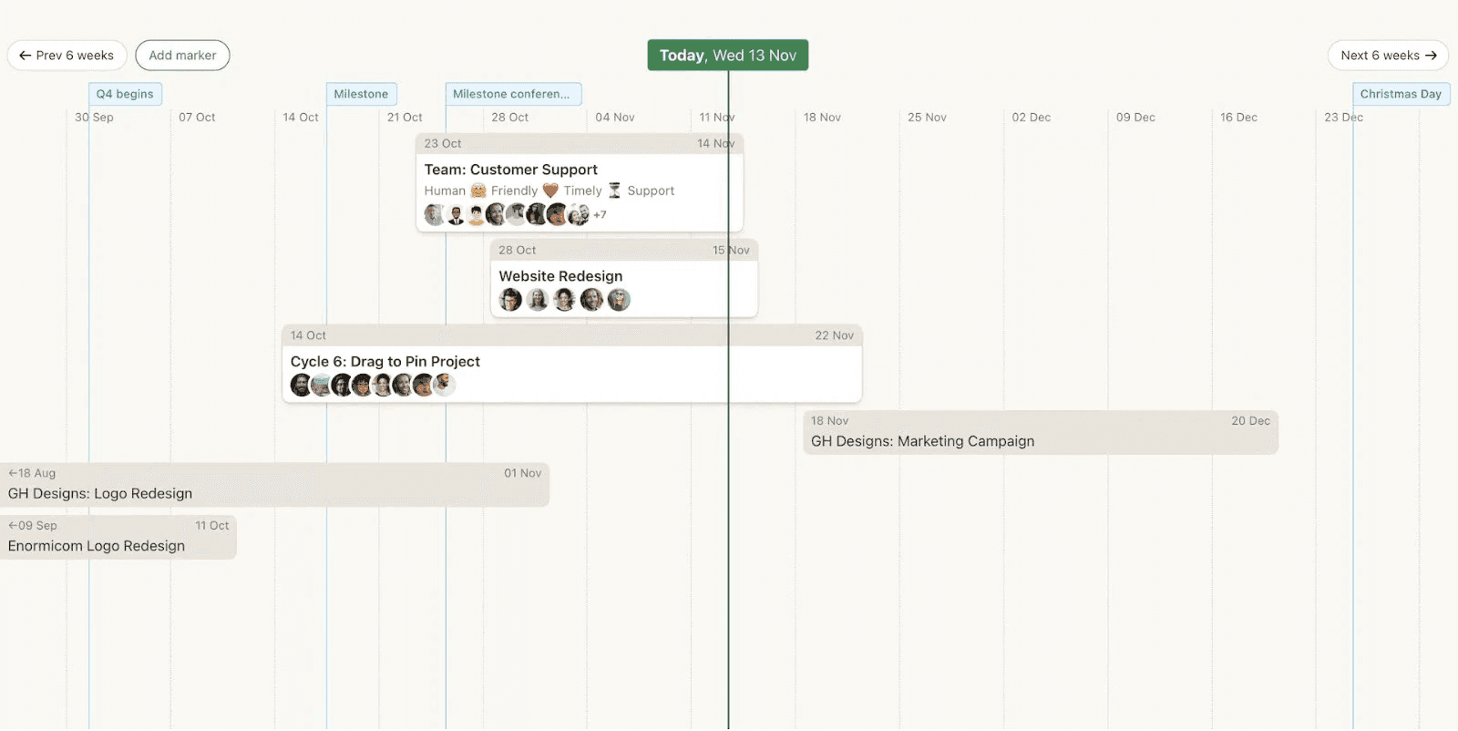 Basecamp's centralized marketing project schedule