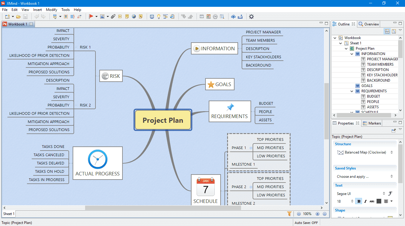 XMind structured layouts and professional output quality