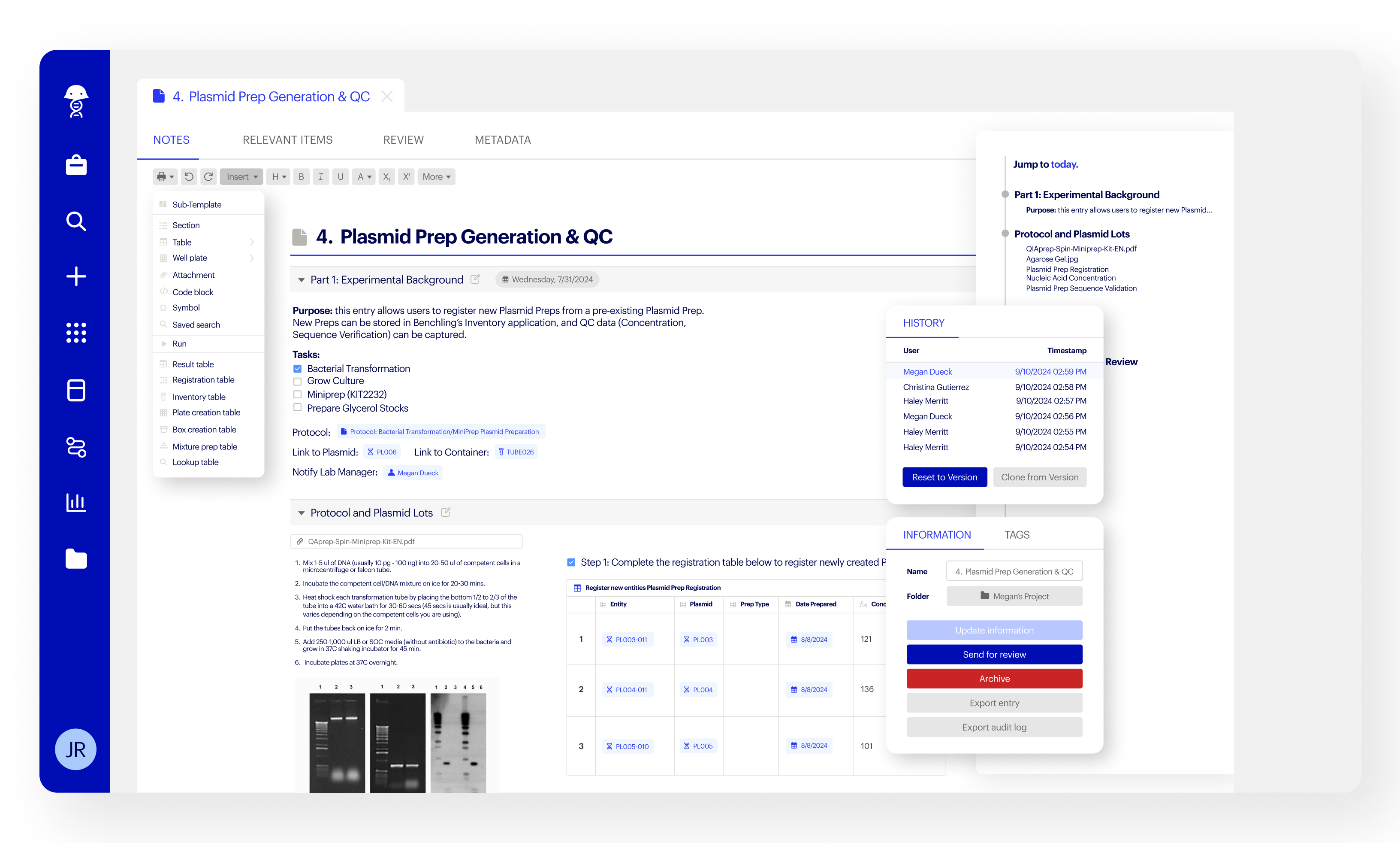 Benchling is a sample-centric lab inventory