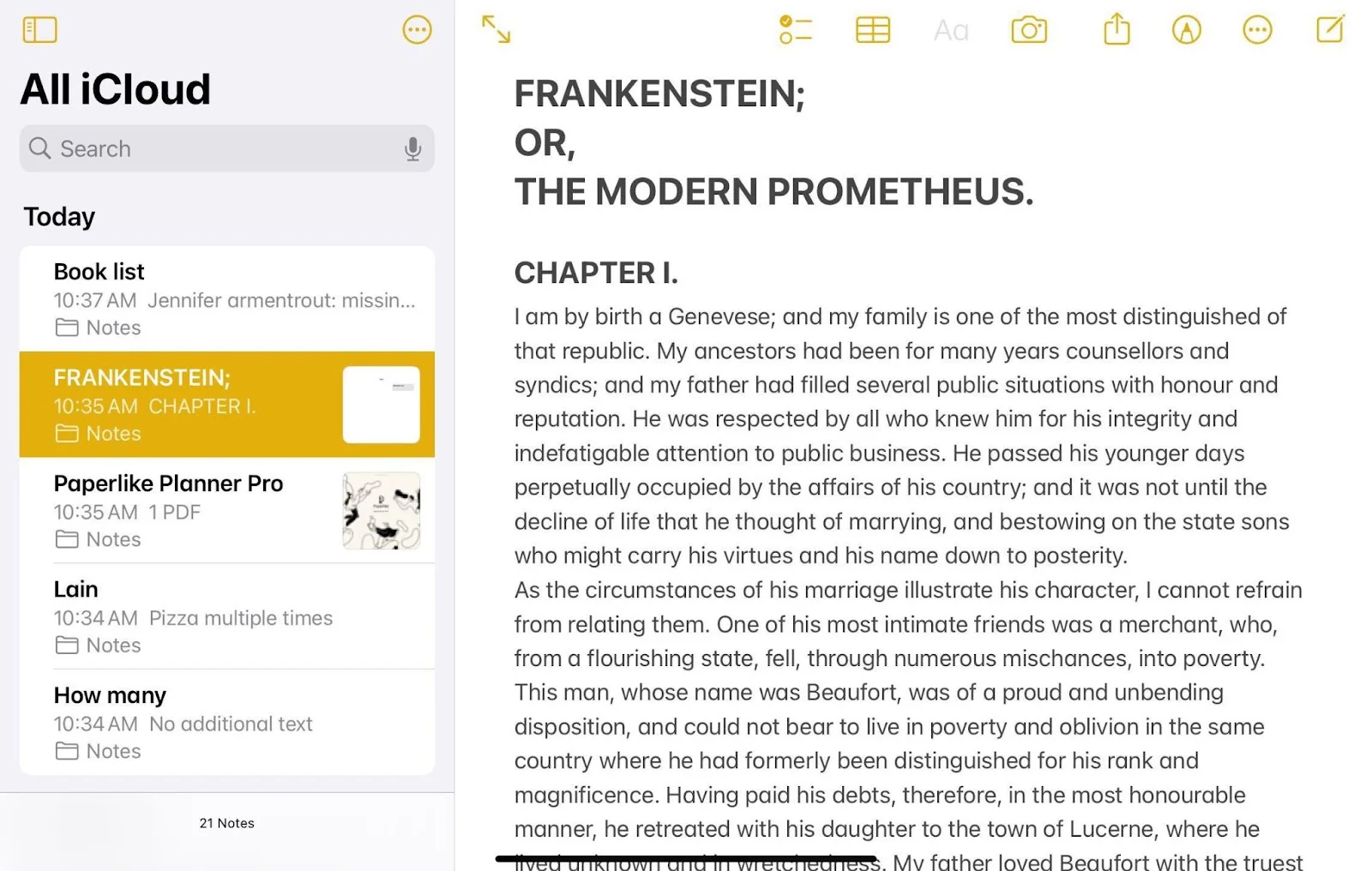 Apple Notes: Native note app for apple ecosystem users