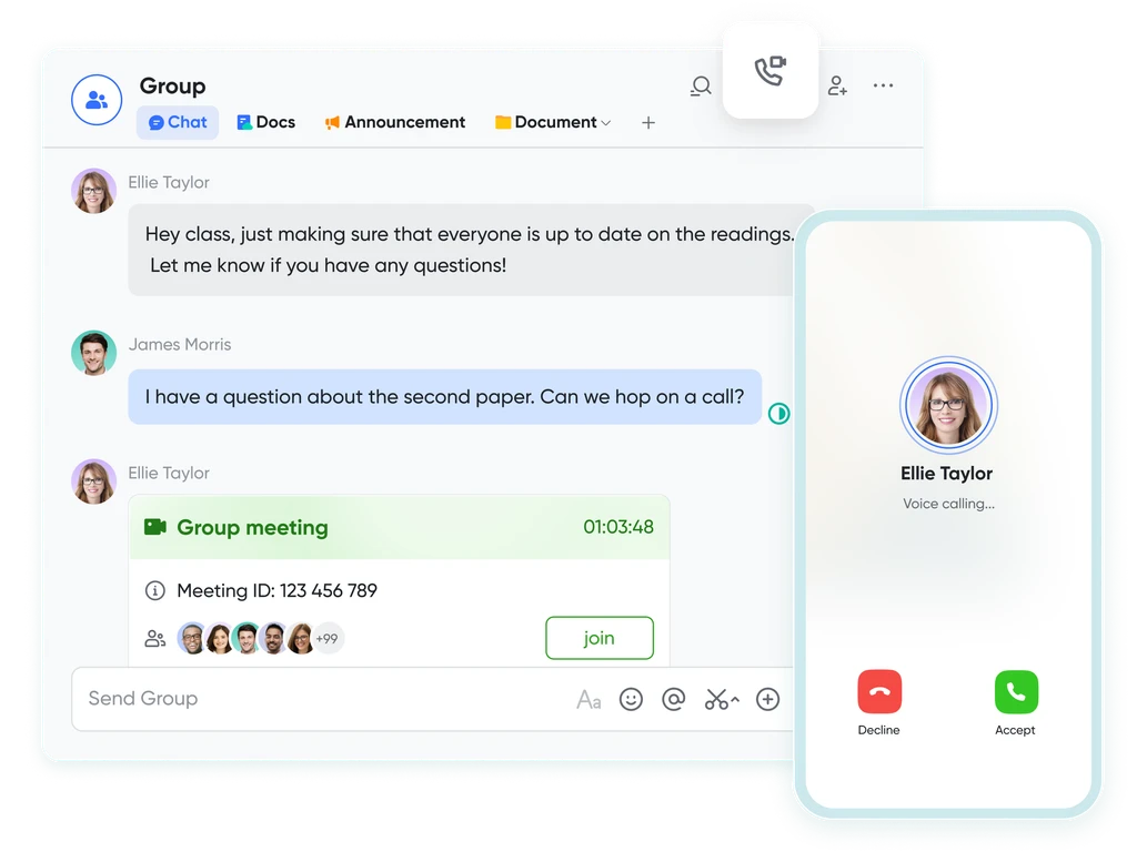Lark check-in meetings