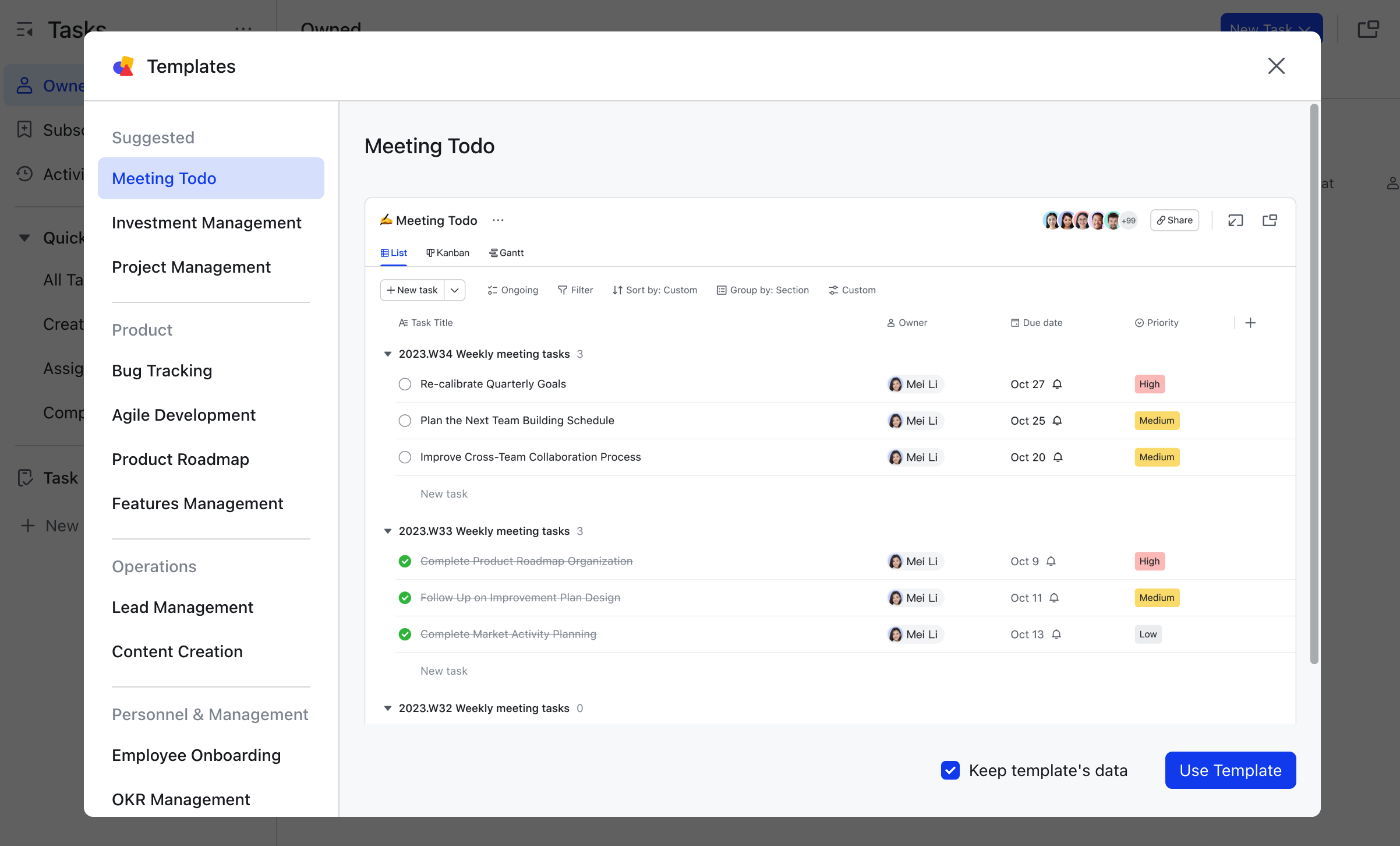 Tasks updates