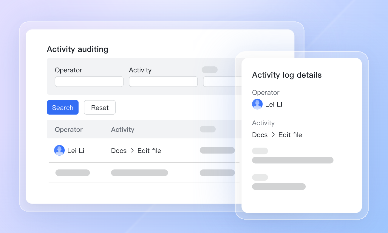 Audit logs for full traceability