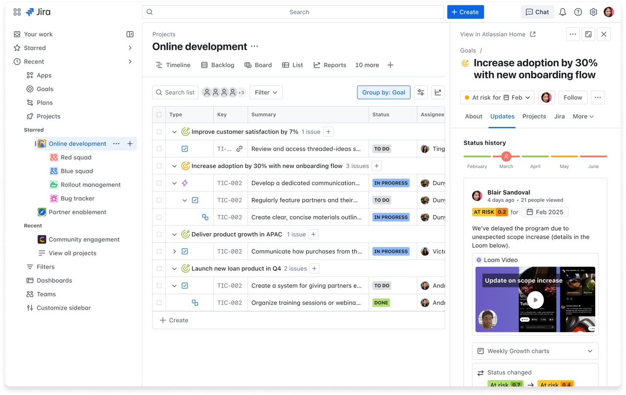 Jira is bug management software for agile development teams
