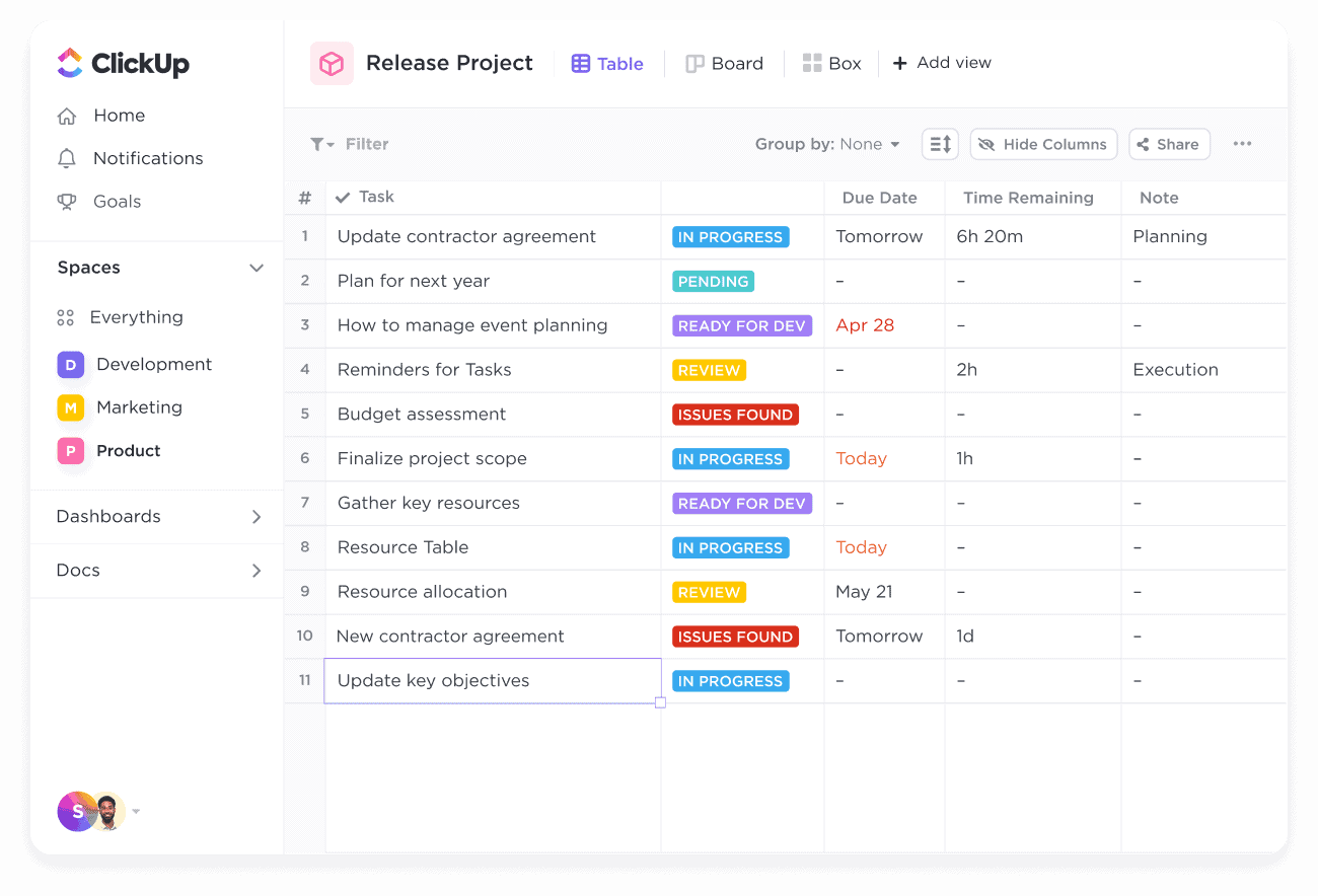 ClickUp, a powerful project management app