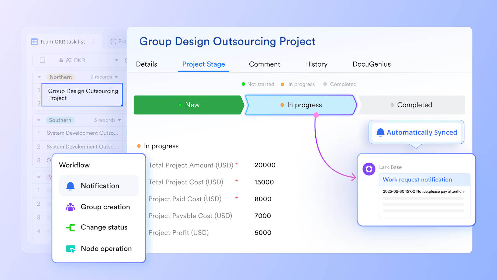 Lark is better for workflow automation + communication