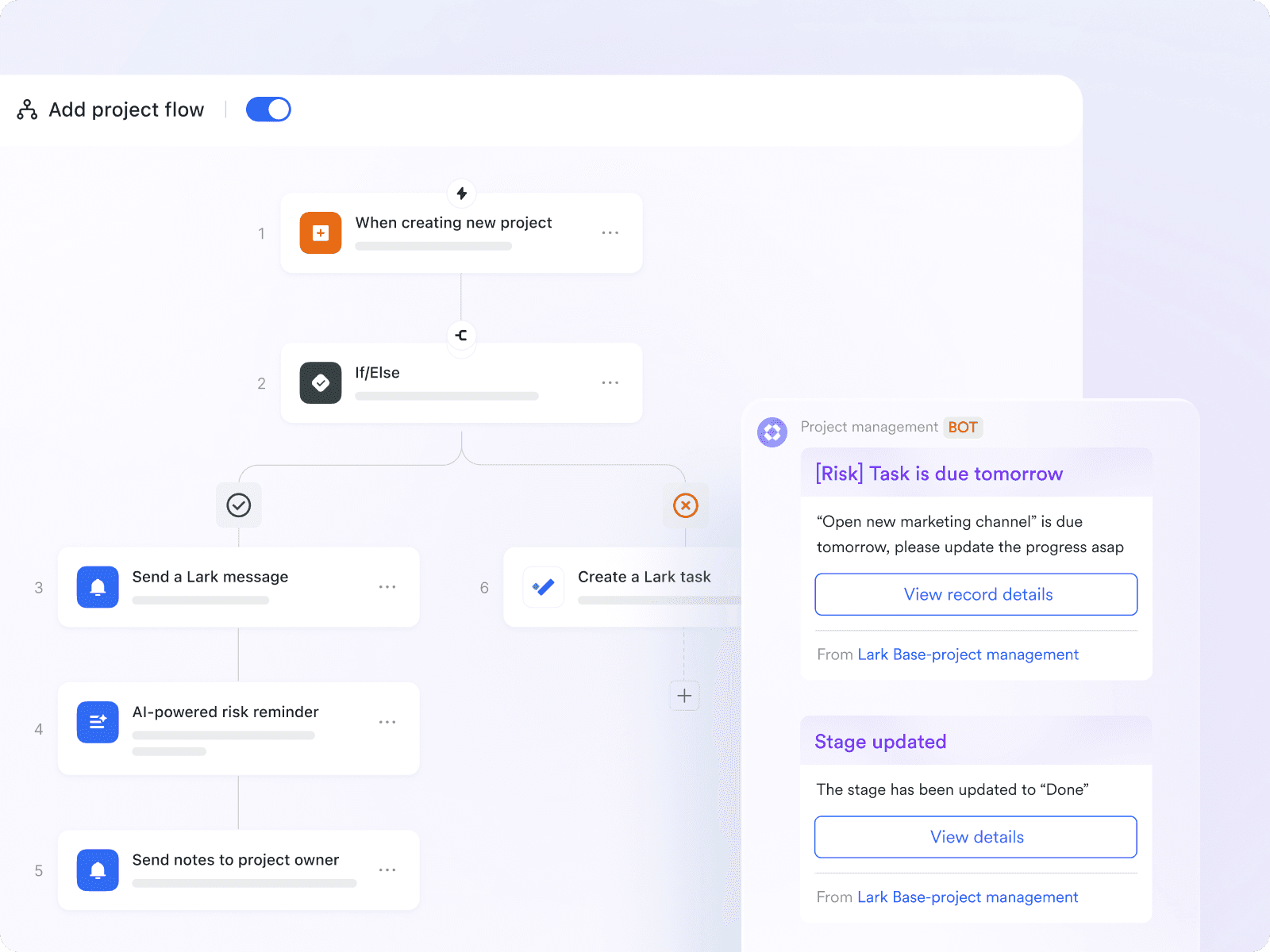 Create automated workflow on Lark Base
