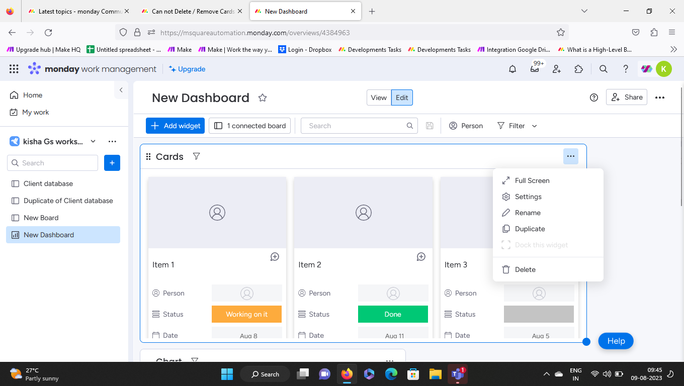 Monday.com dashboard for best visual management