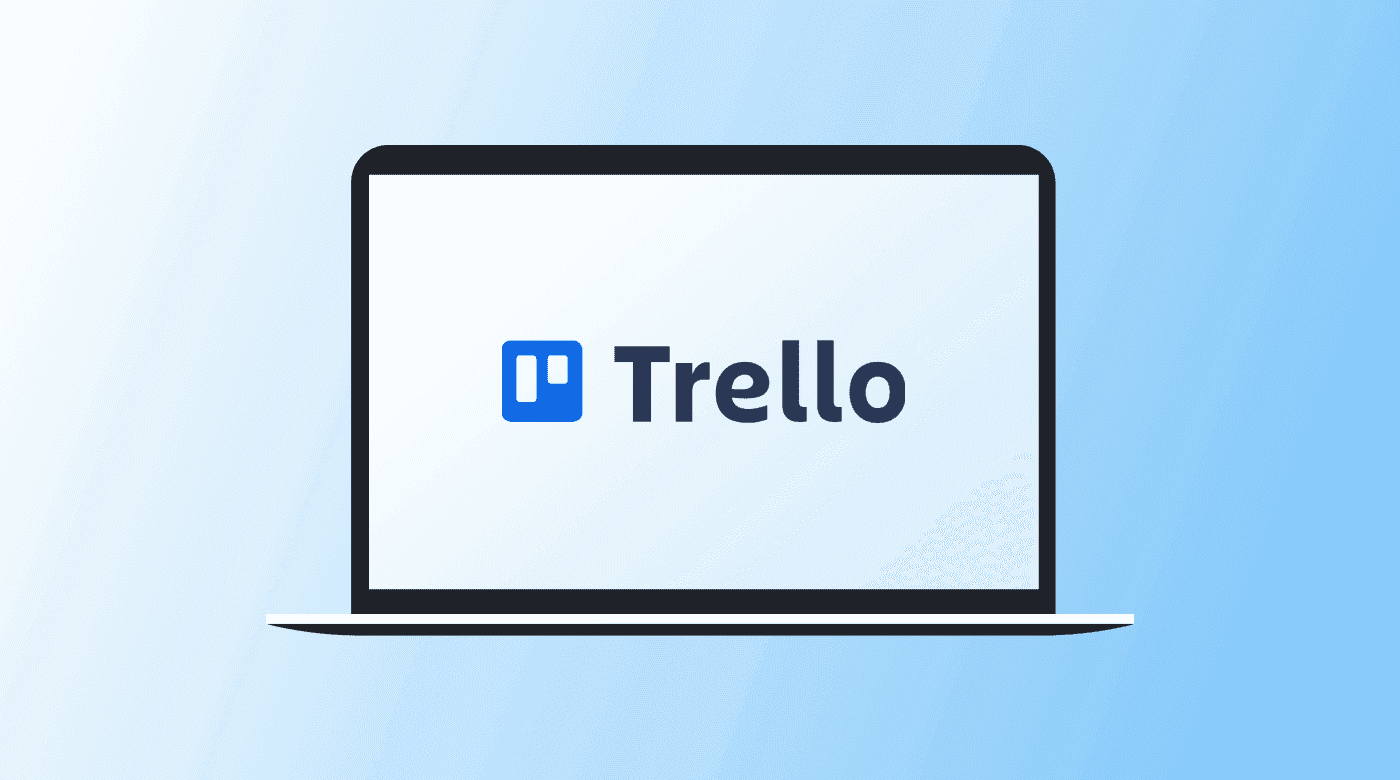 Laptop screen with Trello logo