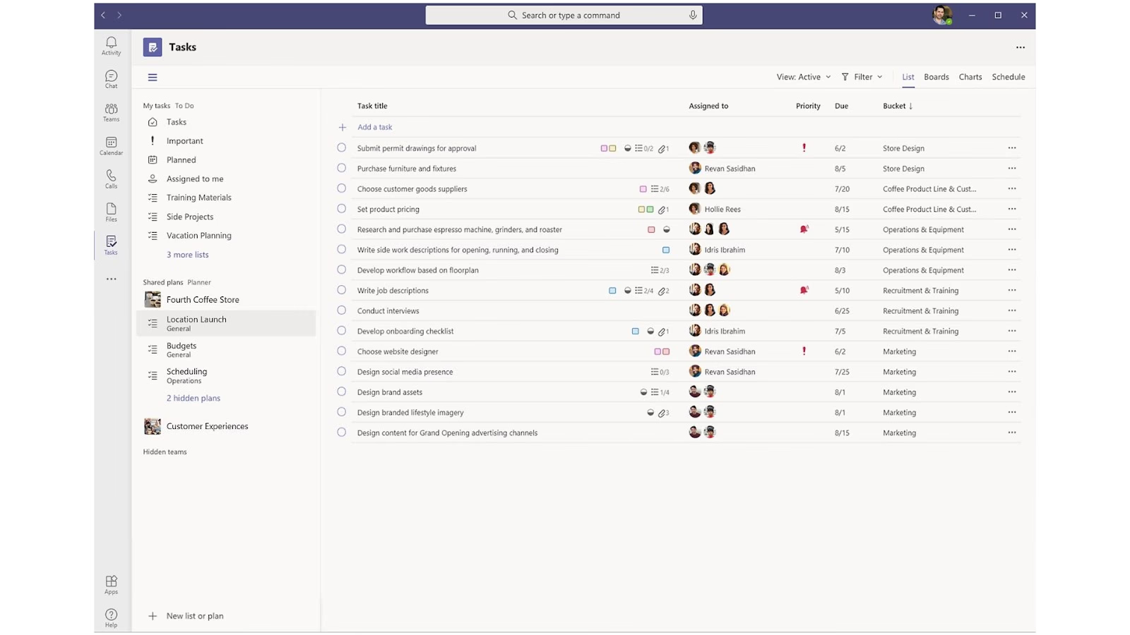 Microsoft Teams’ integrated task and project management dashboard.