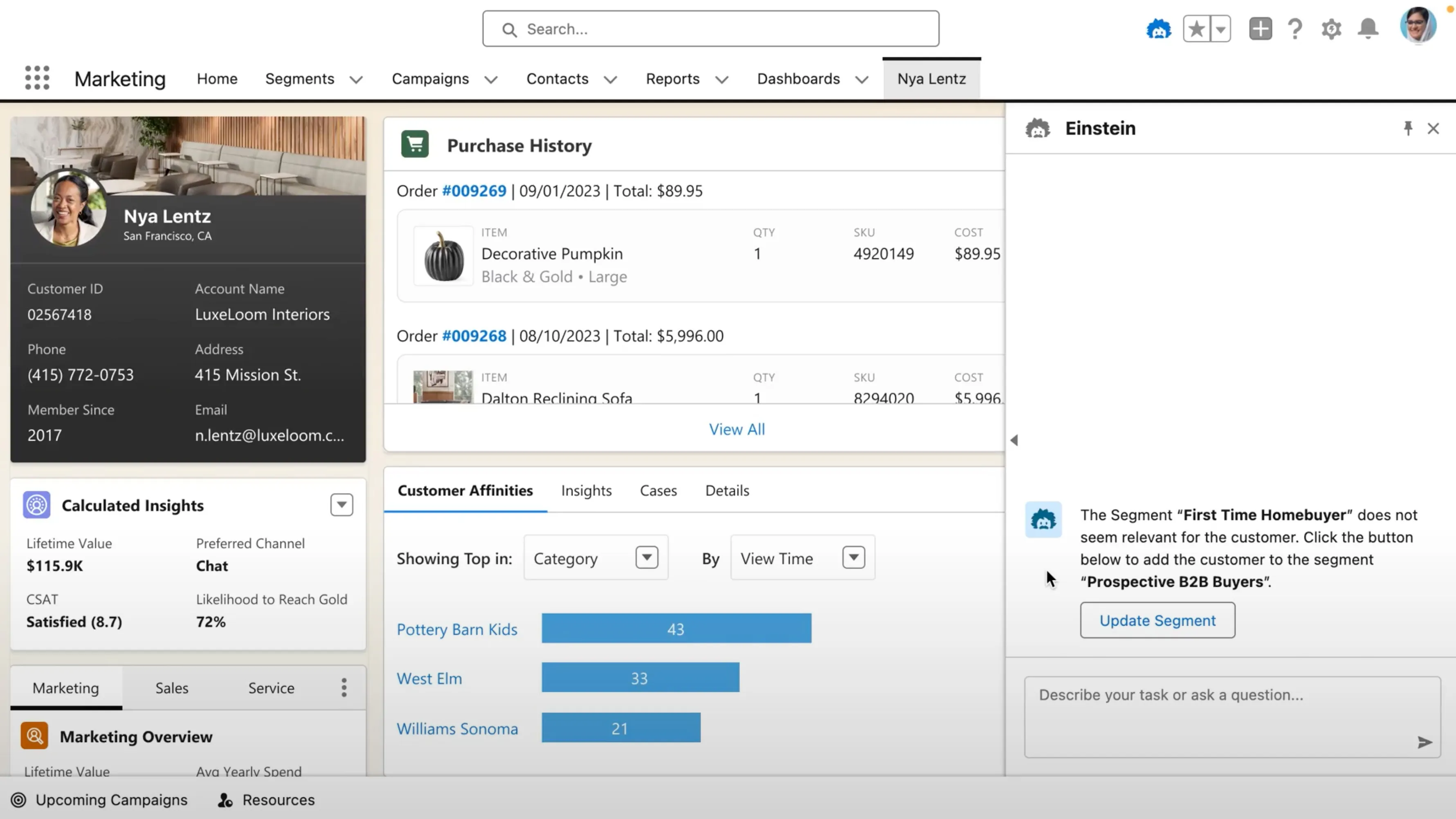 Interface of salesforce einstein (agentforce) that promises to enhance the customer experience