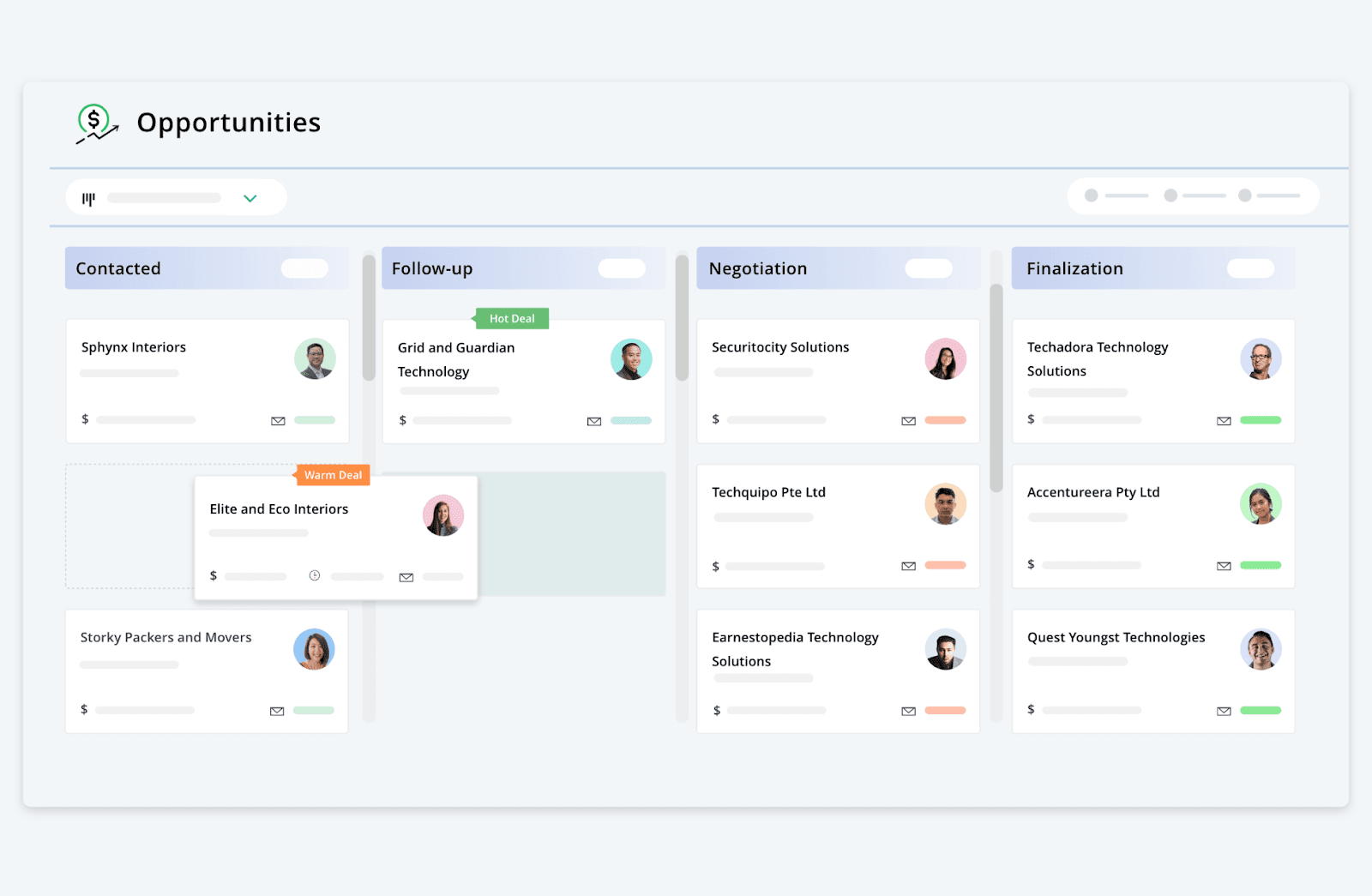Opportunity management on Pepper Cloud