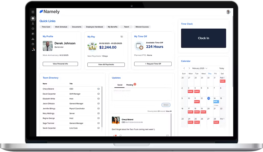 Namely: Employee engagement and HR management platform