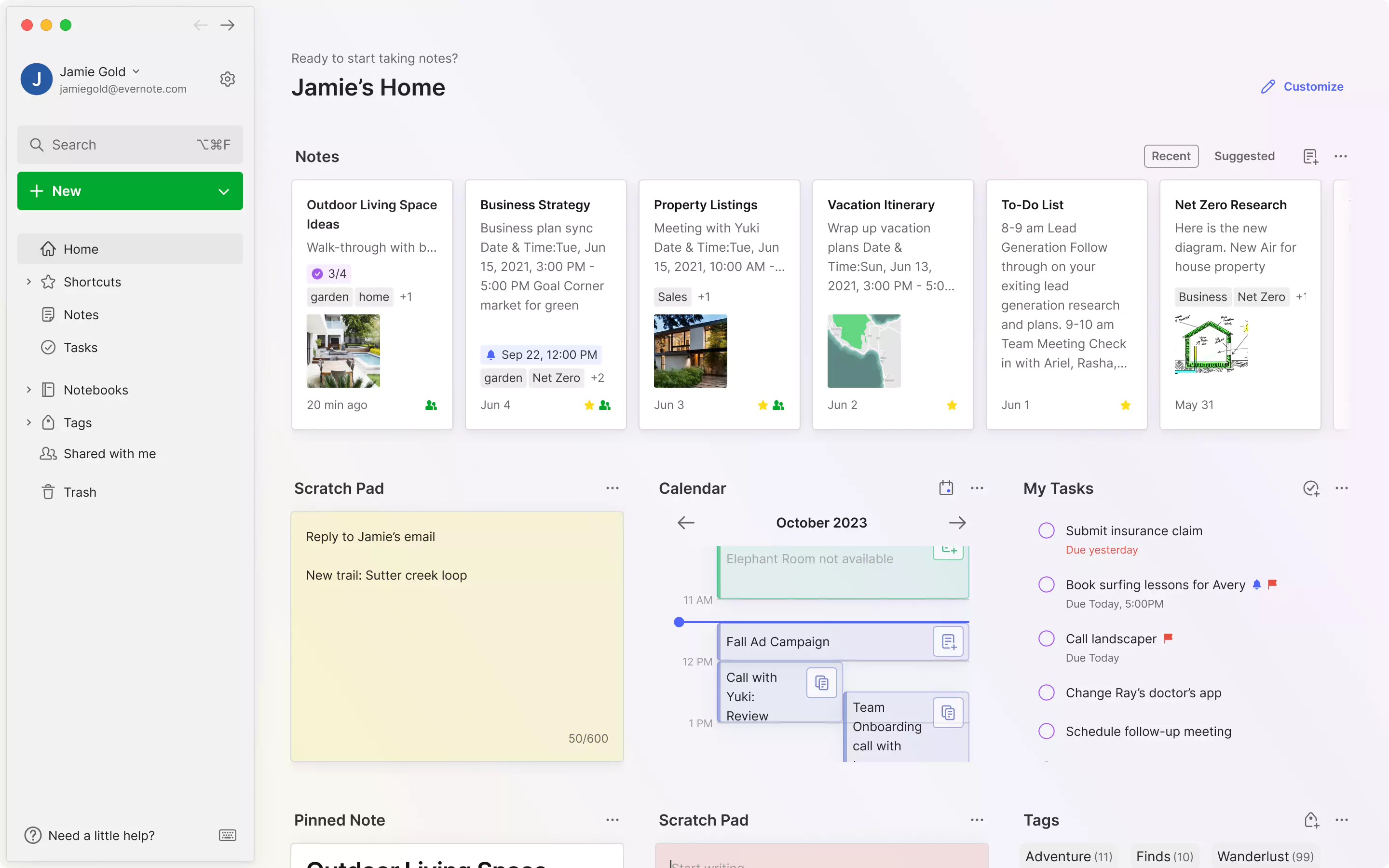 Create meeting notes in Evernote