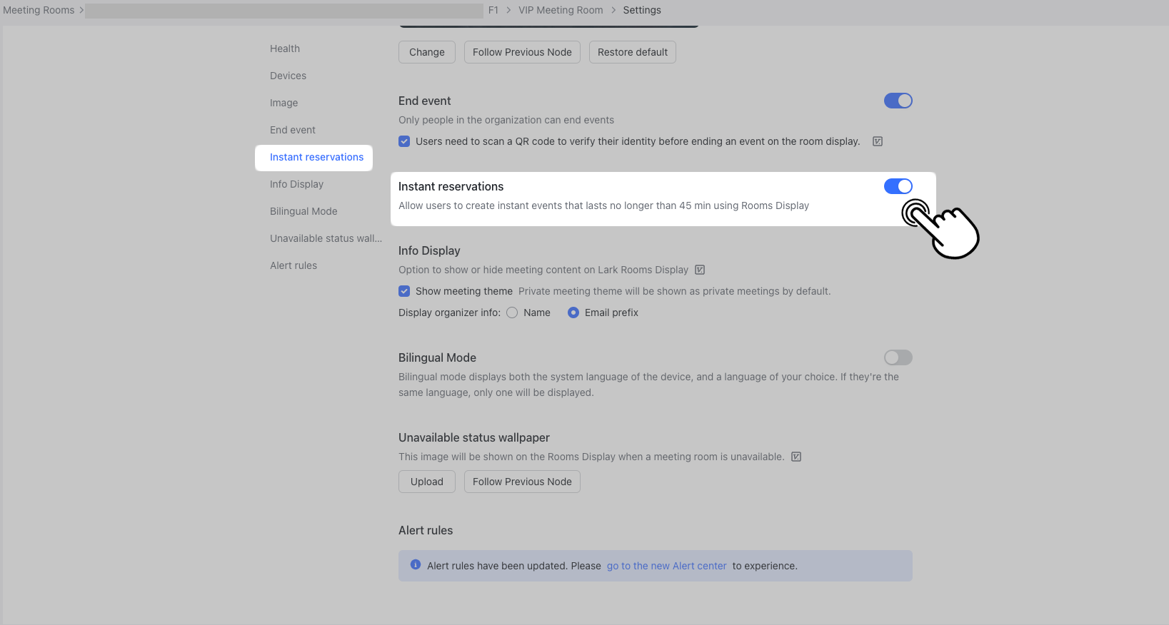 Admin | Configure Lark Rooms Display
