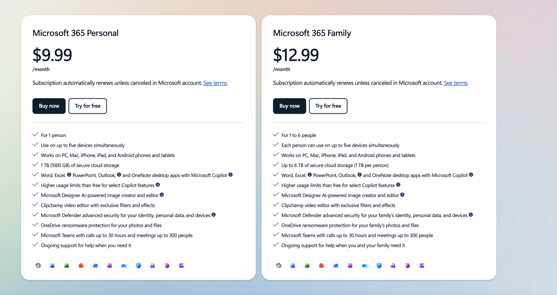 Microsoft OneNote pricing plans