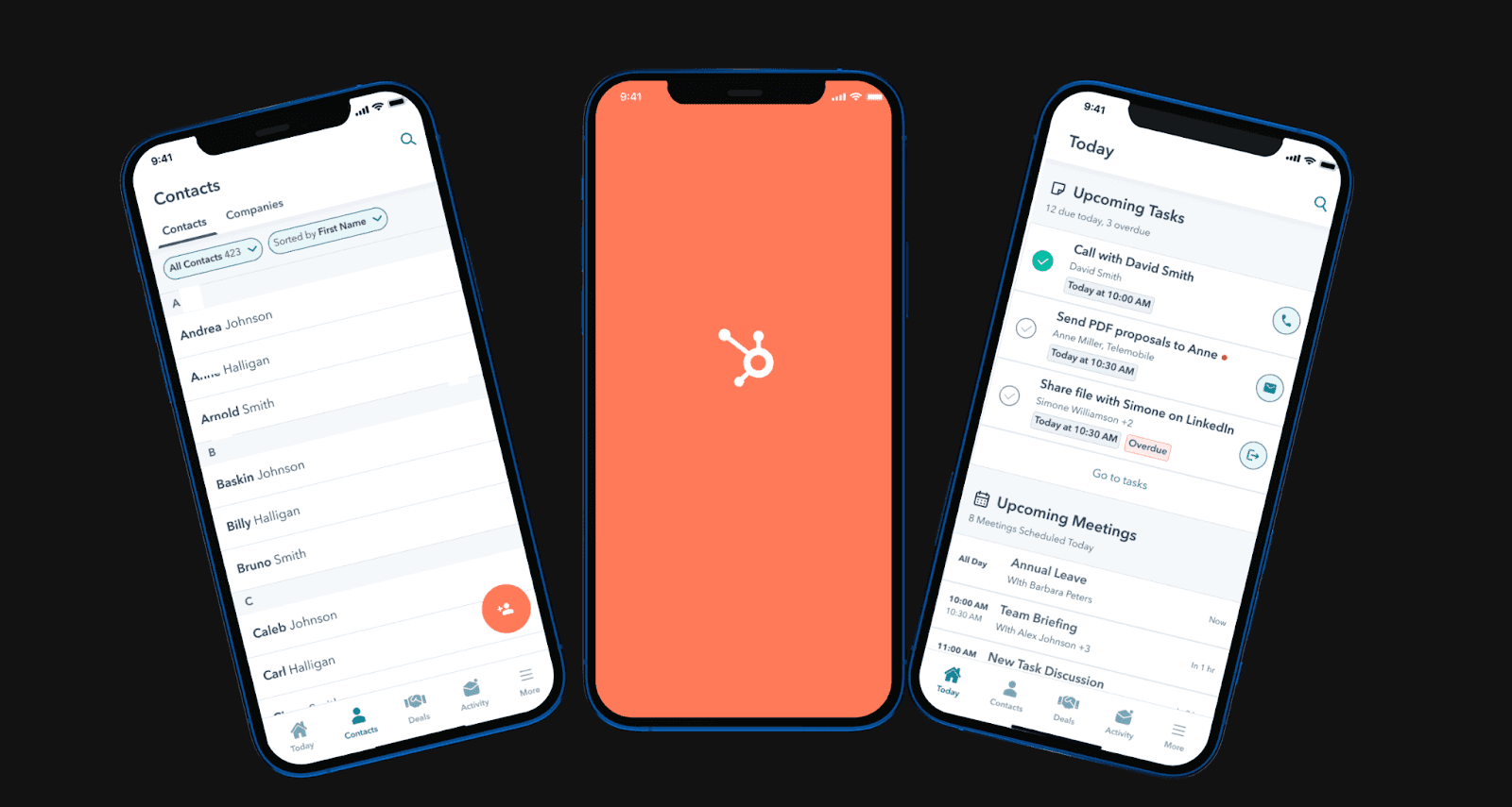 An image showing the HubSpot CRM mobile app