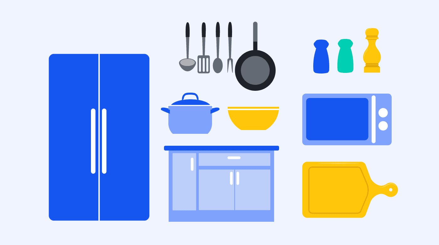 Various appliances in restaurant kitchen