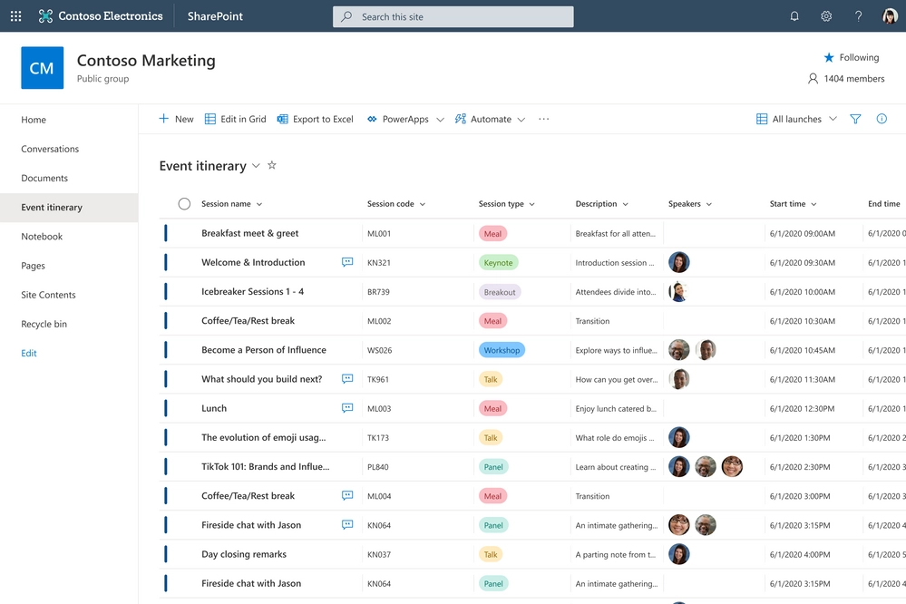 An image showing the Microsoft SharePoint interface
