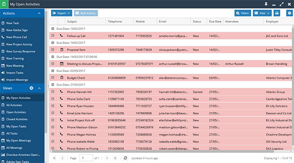 Workbooks CRM dashboard for media ad sales and campaign reporting