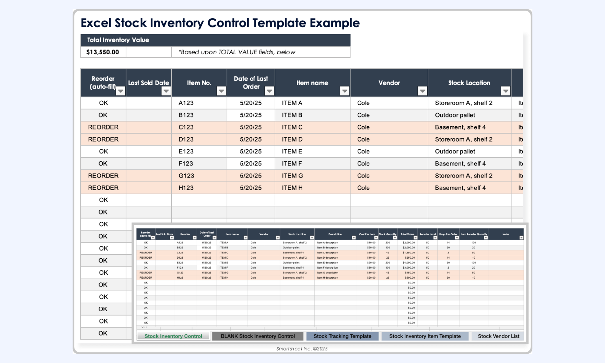 Inventory tracker template