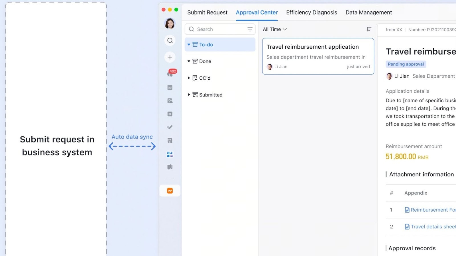 Lark's integrated approval system
