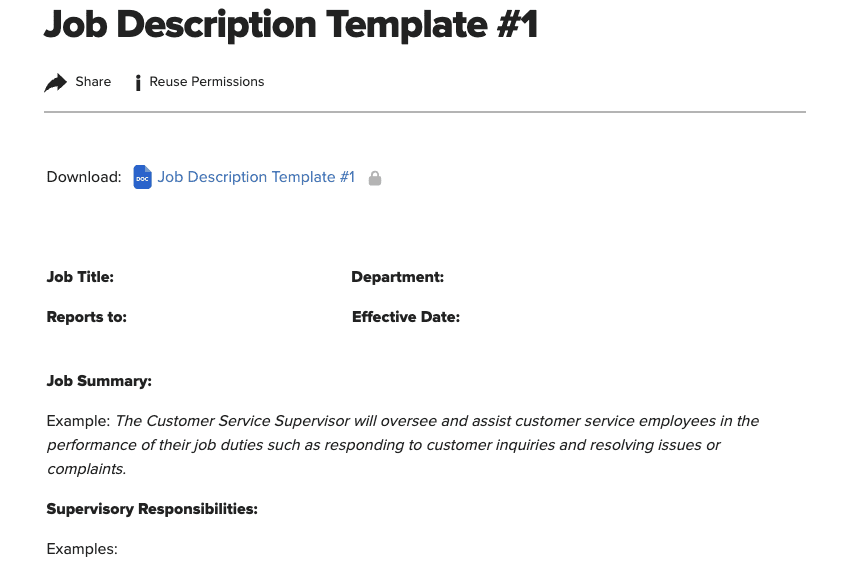 SHRM job description template