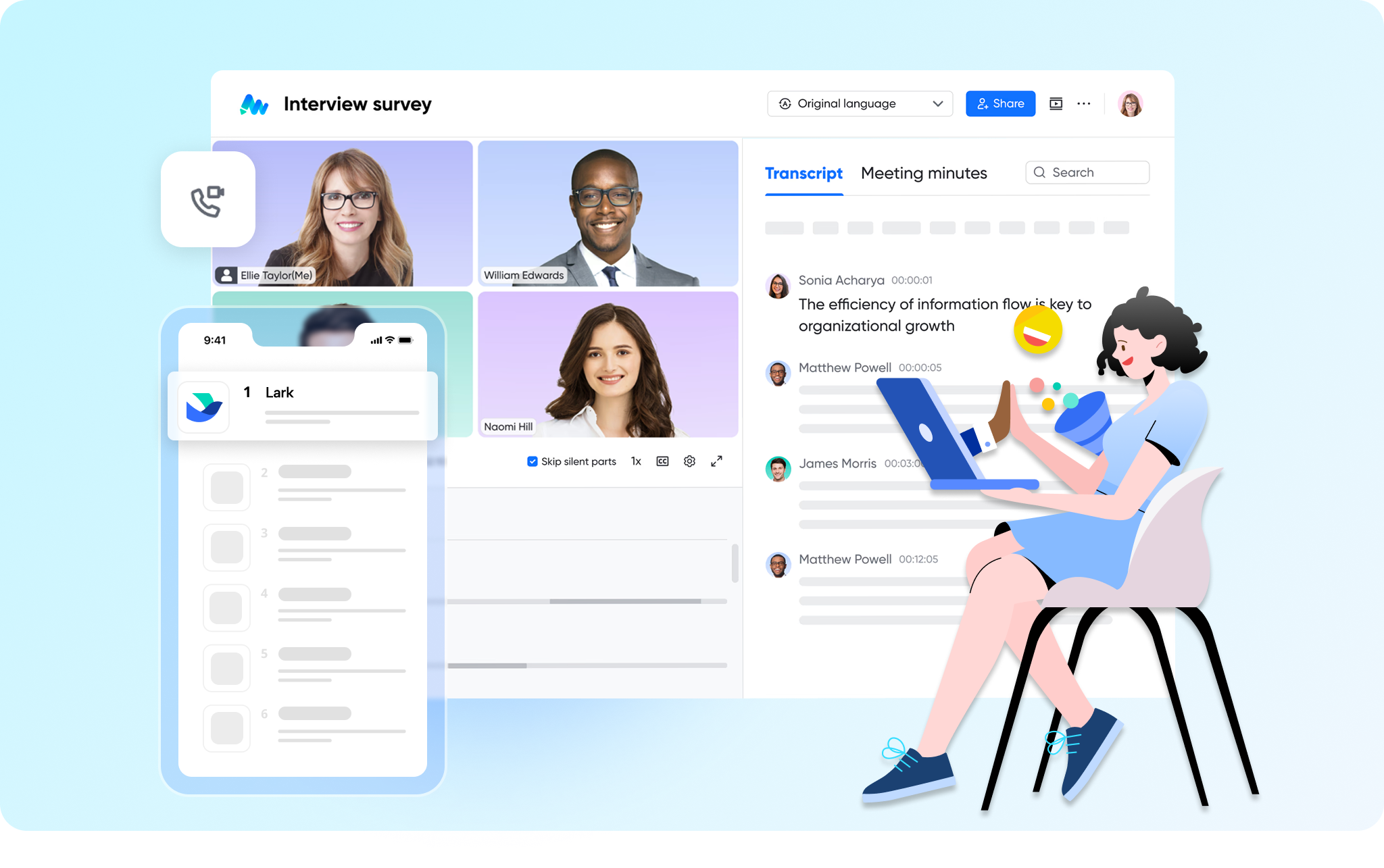 Auto transcribe video meetings in real-time