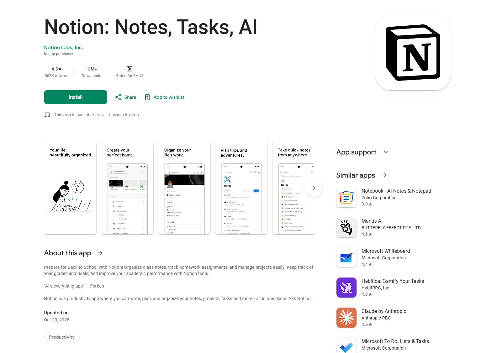 Notion for note-taking and task management