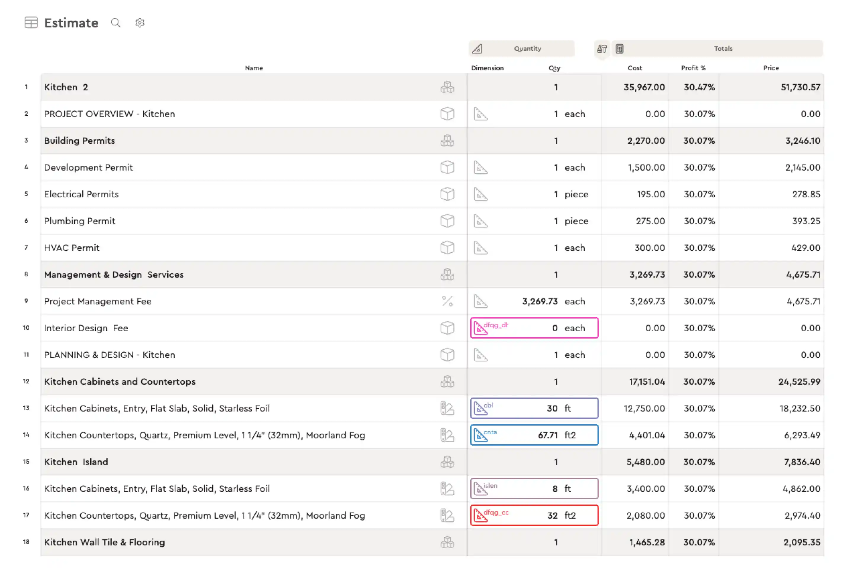 Houzz Pro: Estimating and proposals for remodelers