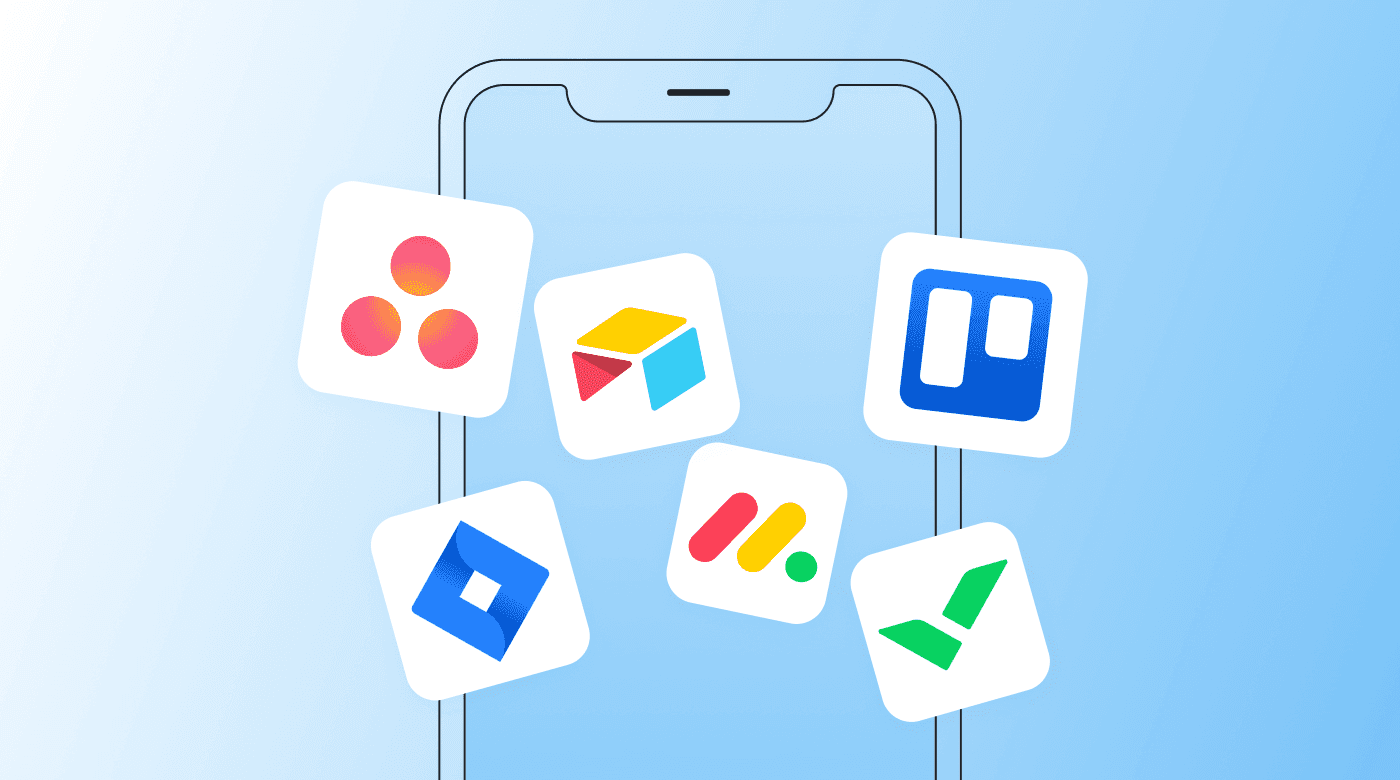 Trello alternatives hovering over a mobile interface