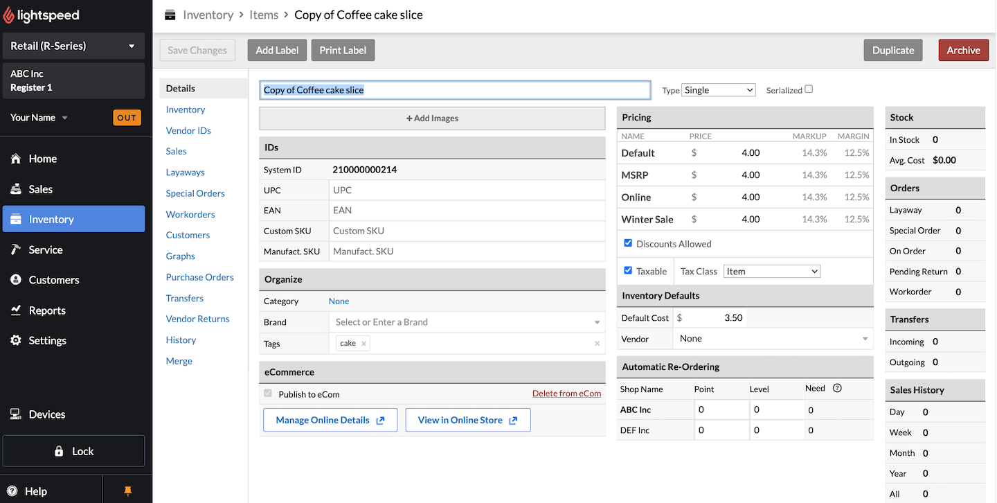 Lightspeed Retail is a retail POS and store management platform