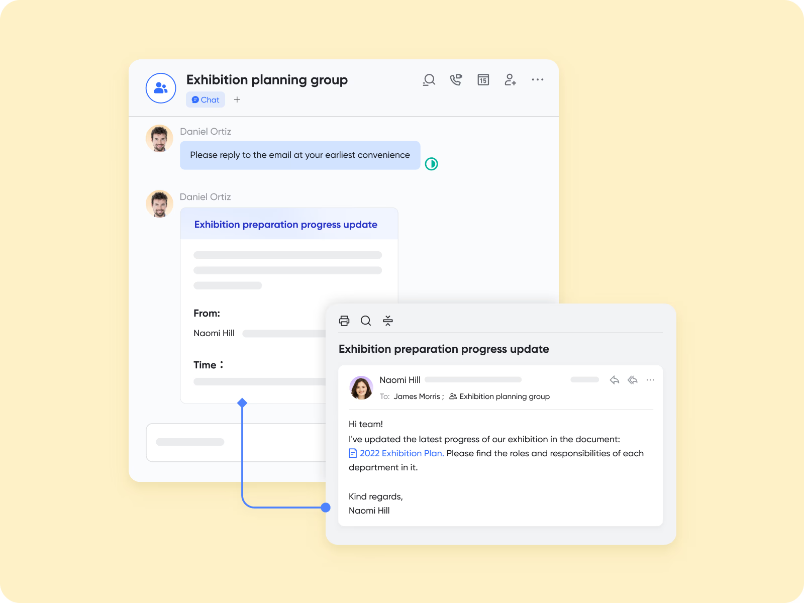 In-app integration with chat