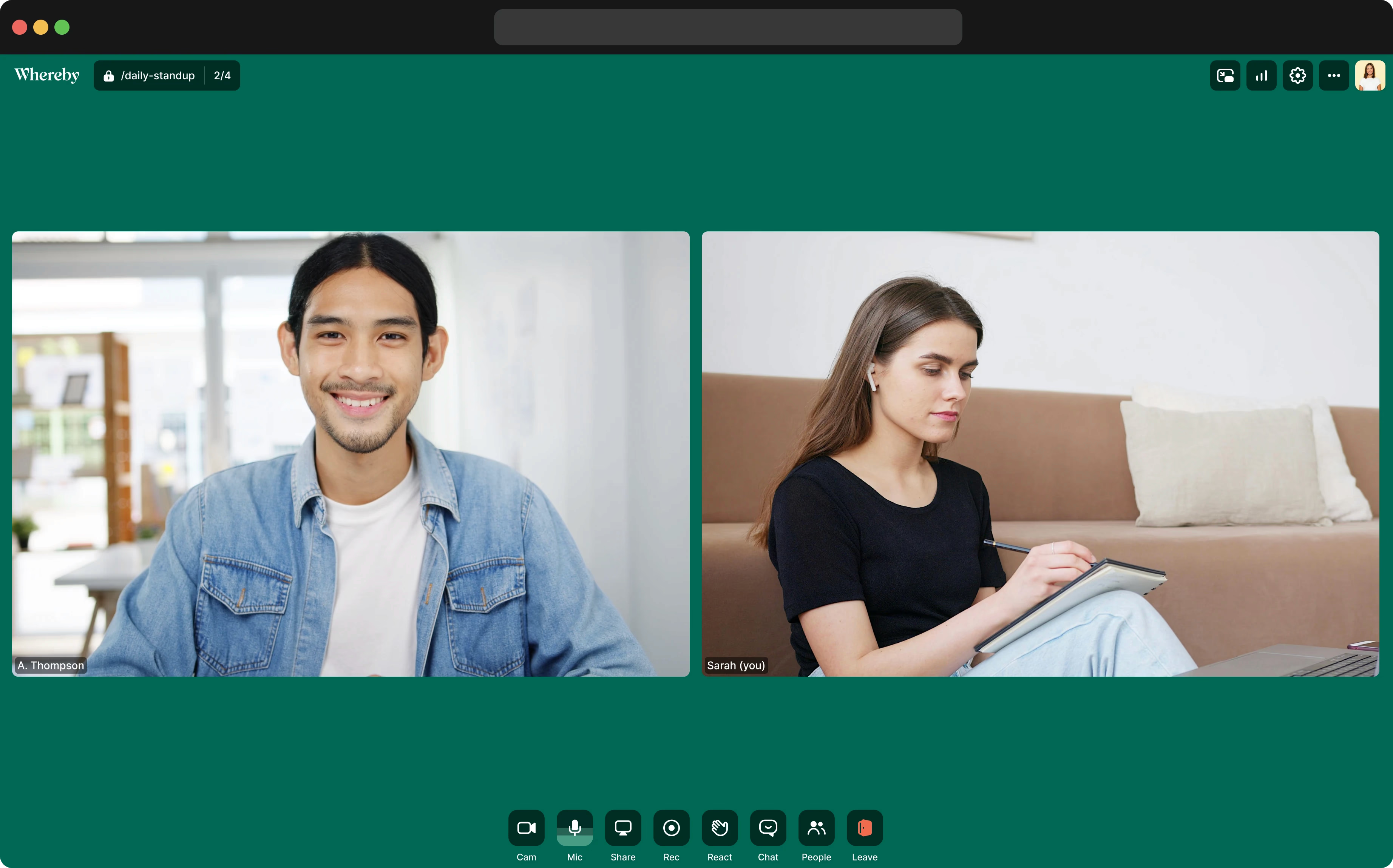 Whereby: Browser-based video conferencing tool