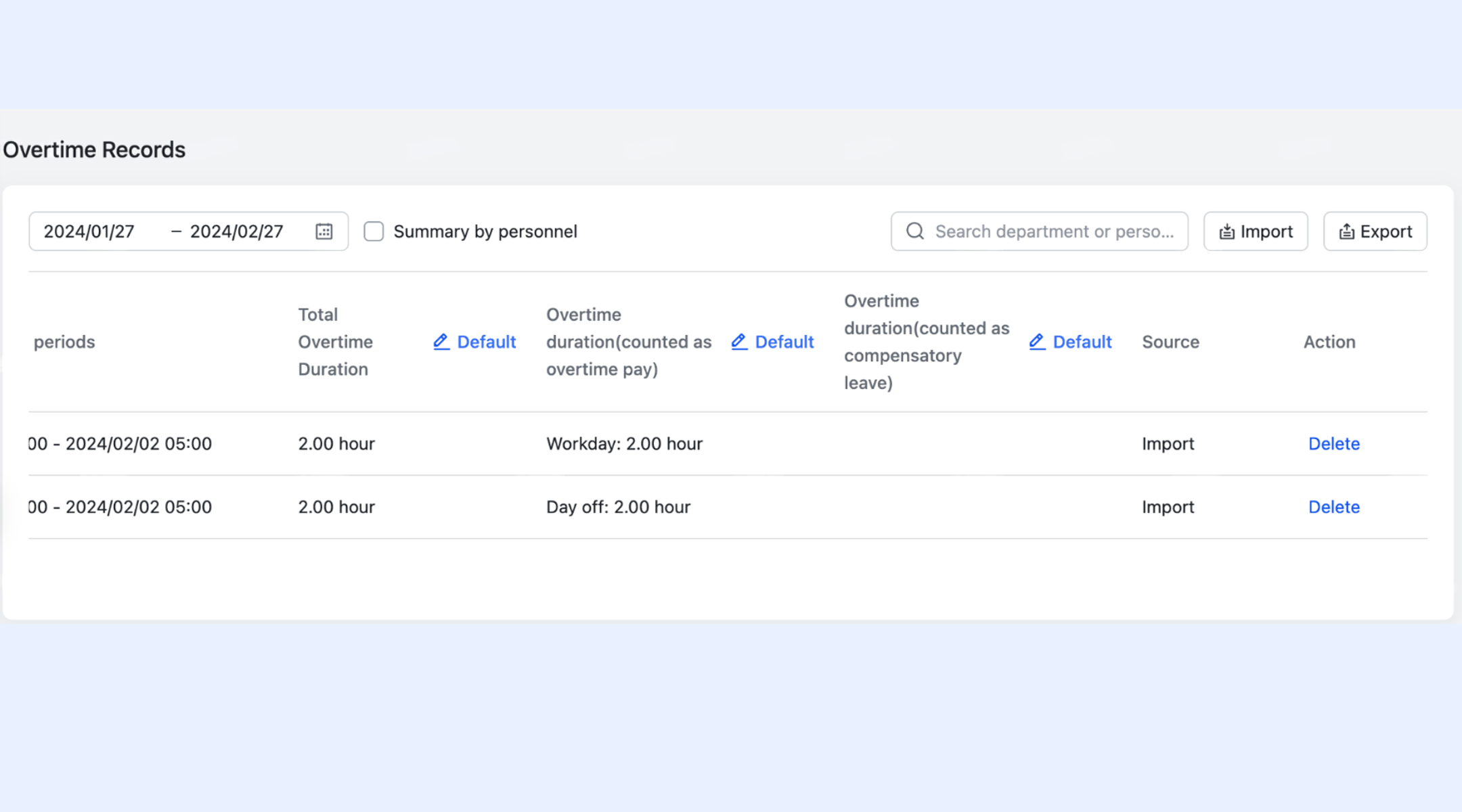 Daily time logs + structured records