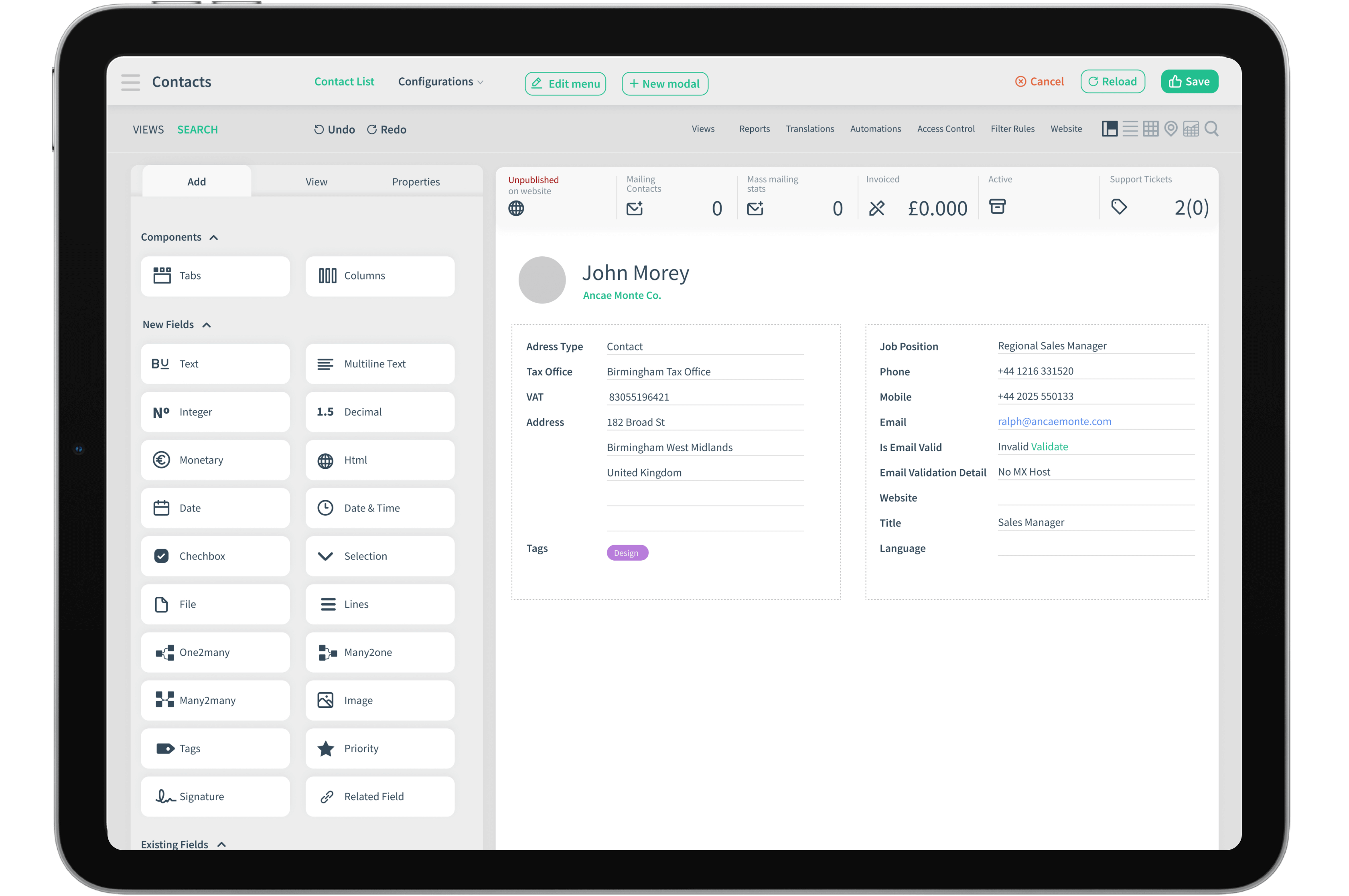 Interface of CloudOffix