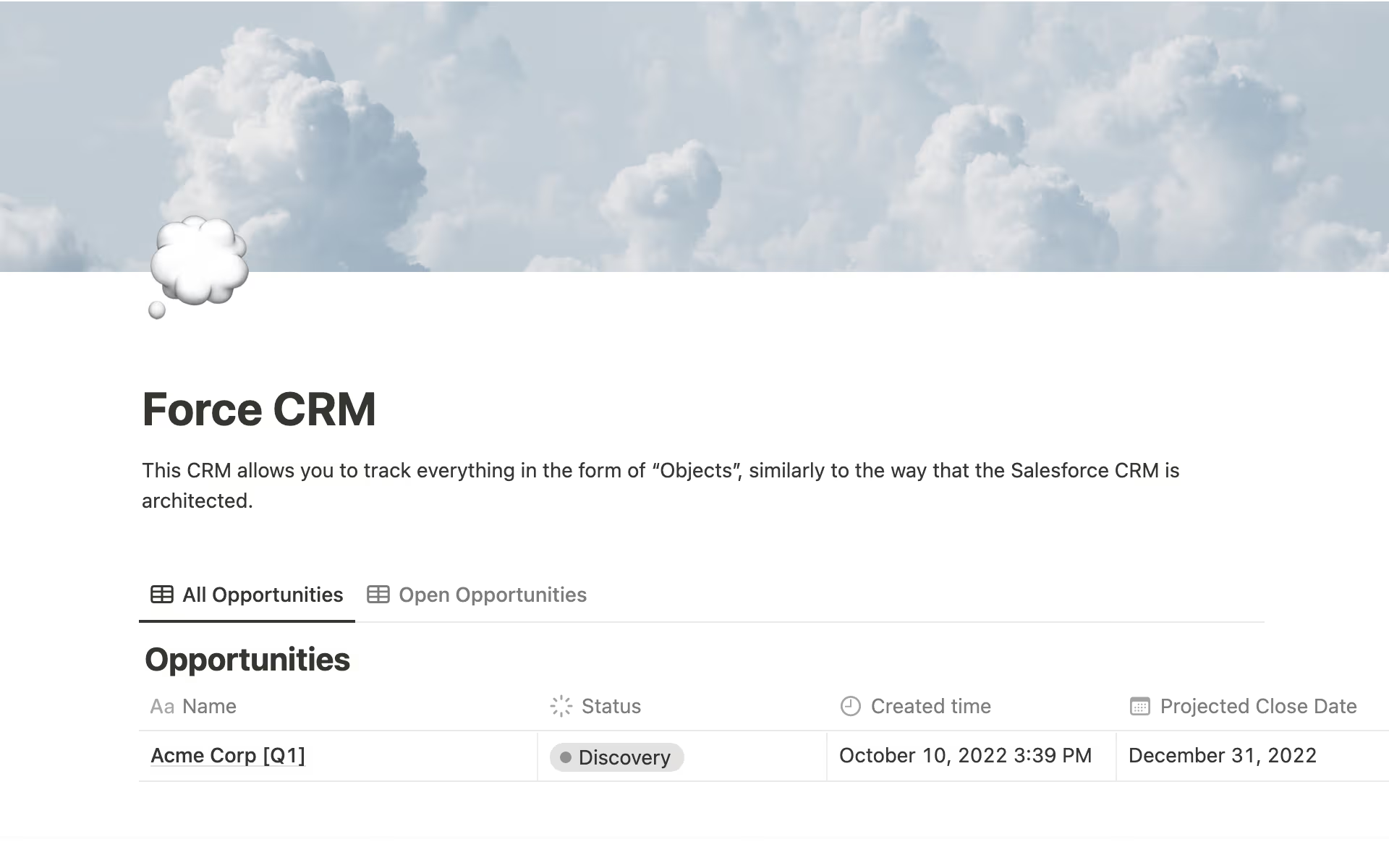 Ultimate CRM template