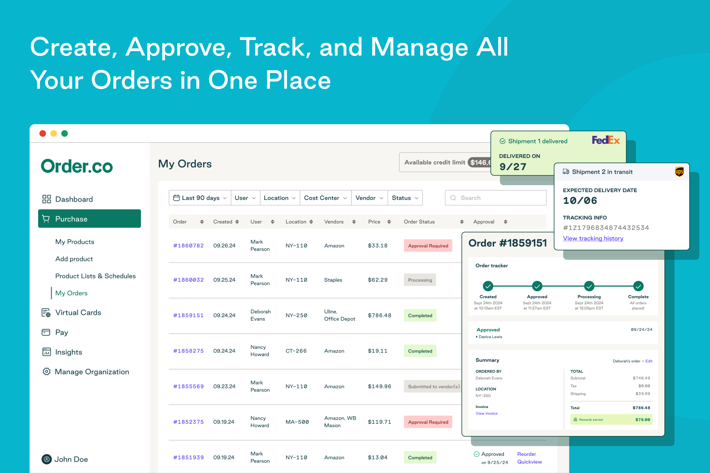 Order.co purchasing platform