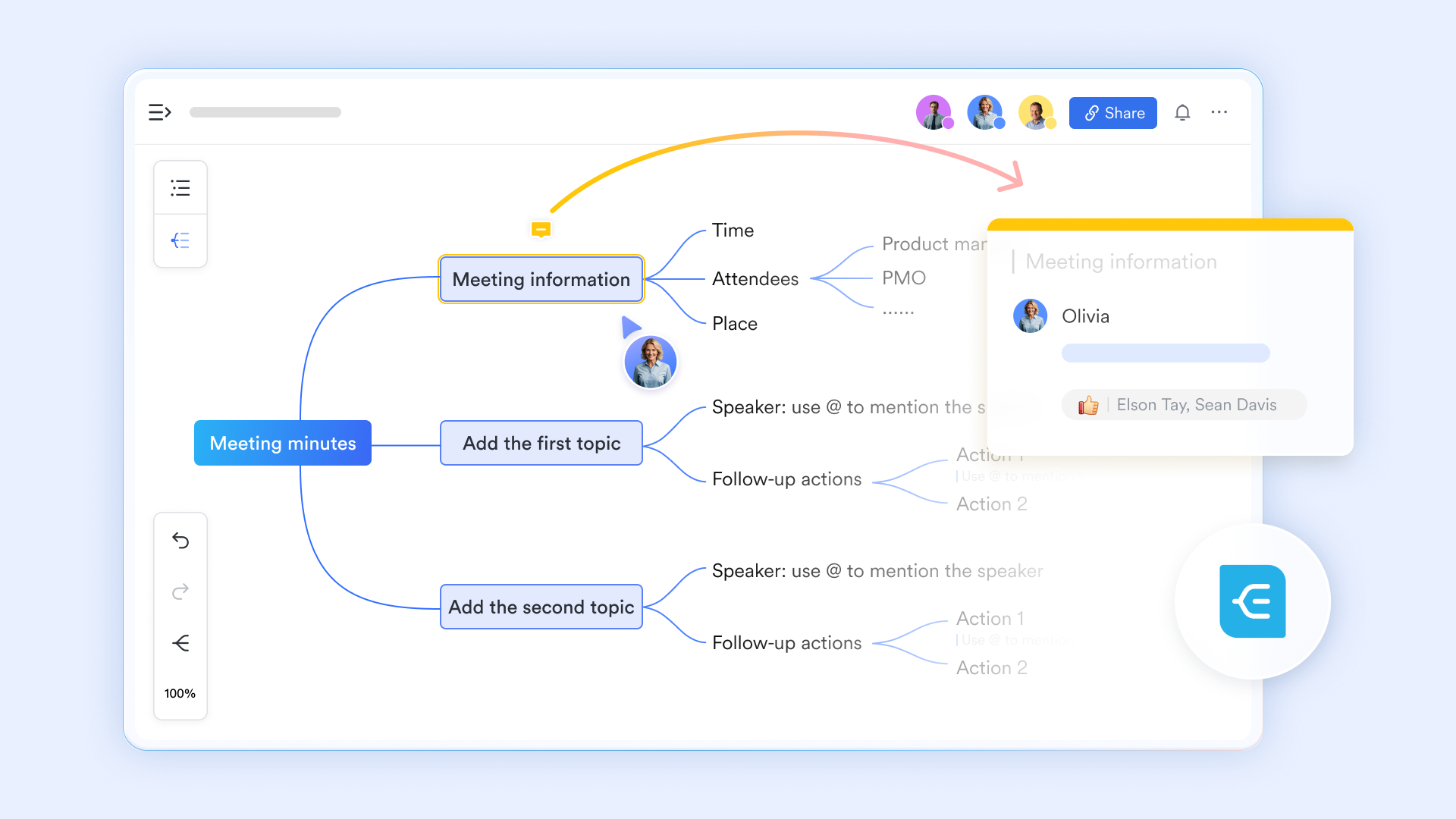 Lark Docs Mindntones enable visual note-taking with mind map flow