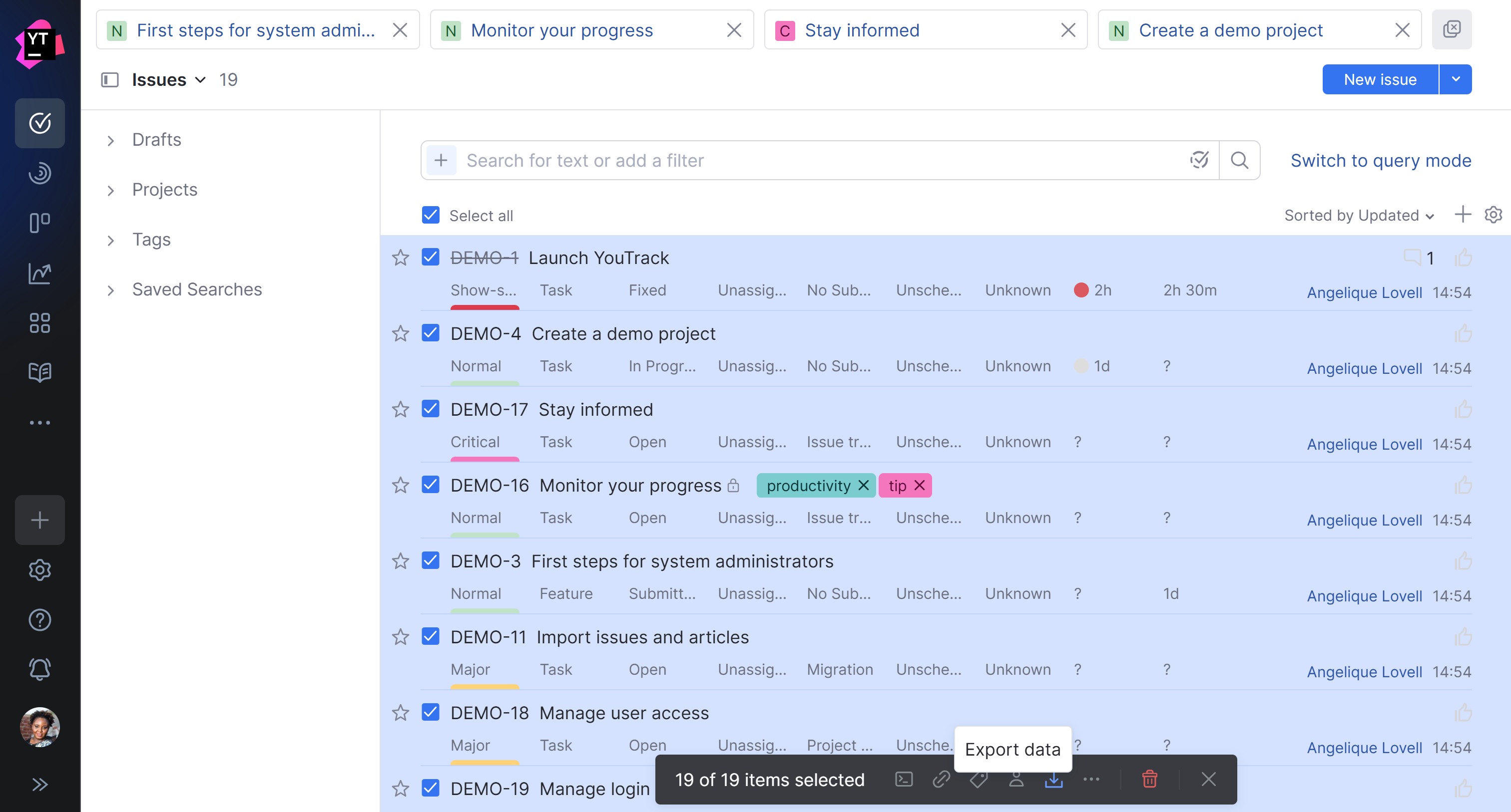 YouTrack is a shortcut-driven bug tracker