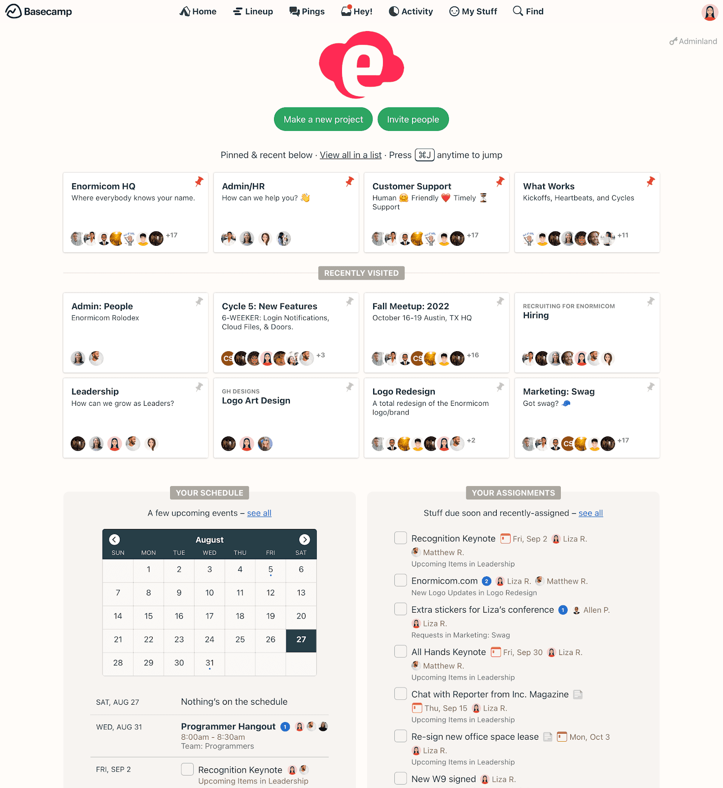 create a project in Basecamp