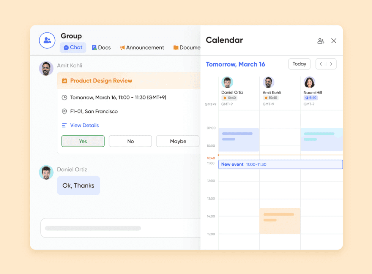 Integrated task and calendar management