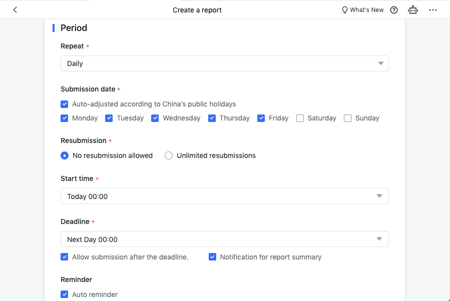 Report updates