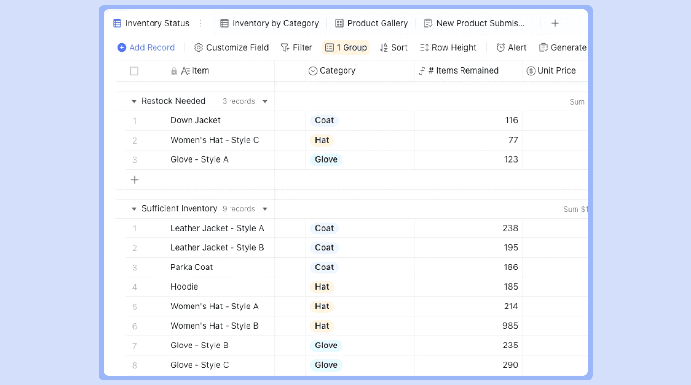 Lark’s features simplify the inventory process.