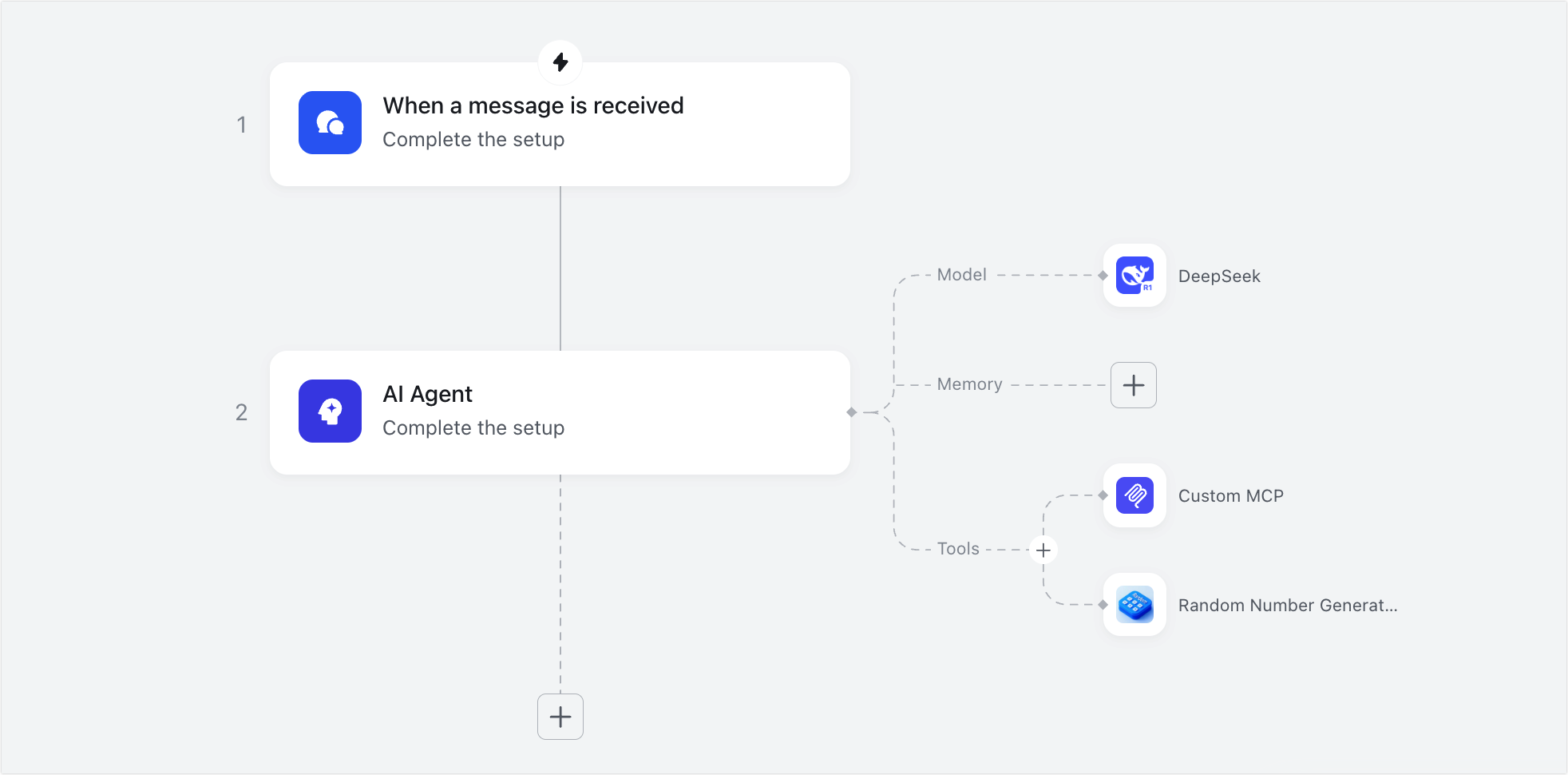 Use the AI Agent node in Workflow